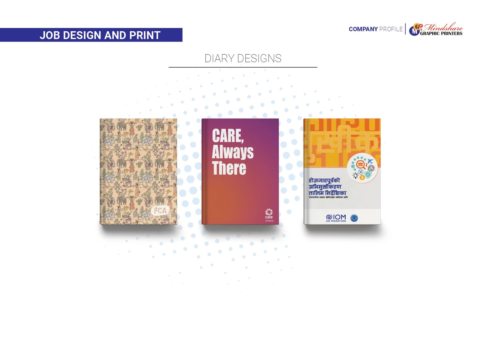 Custom diary design portfolio